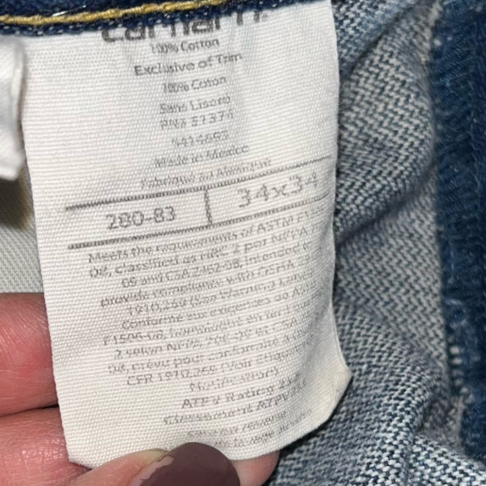 Carhartt FR Jeans 34 Flame Resistant Blue Denim Electrician Welder - Picture 3 of 7